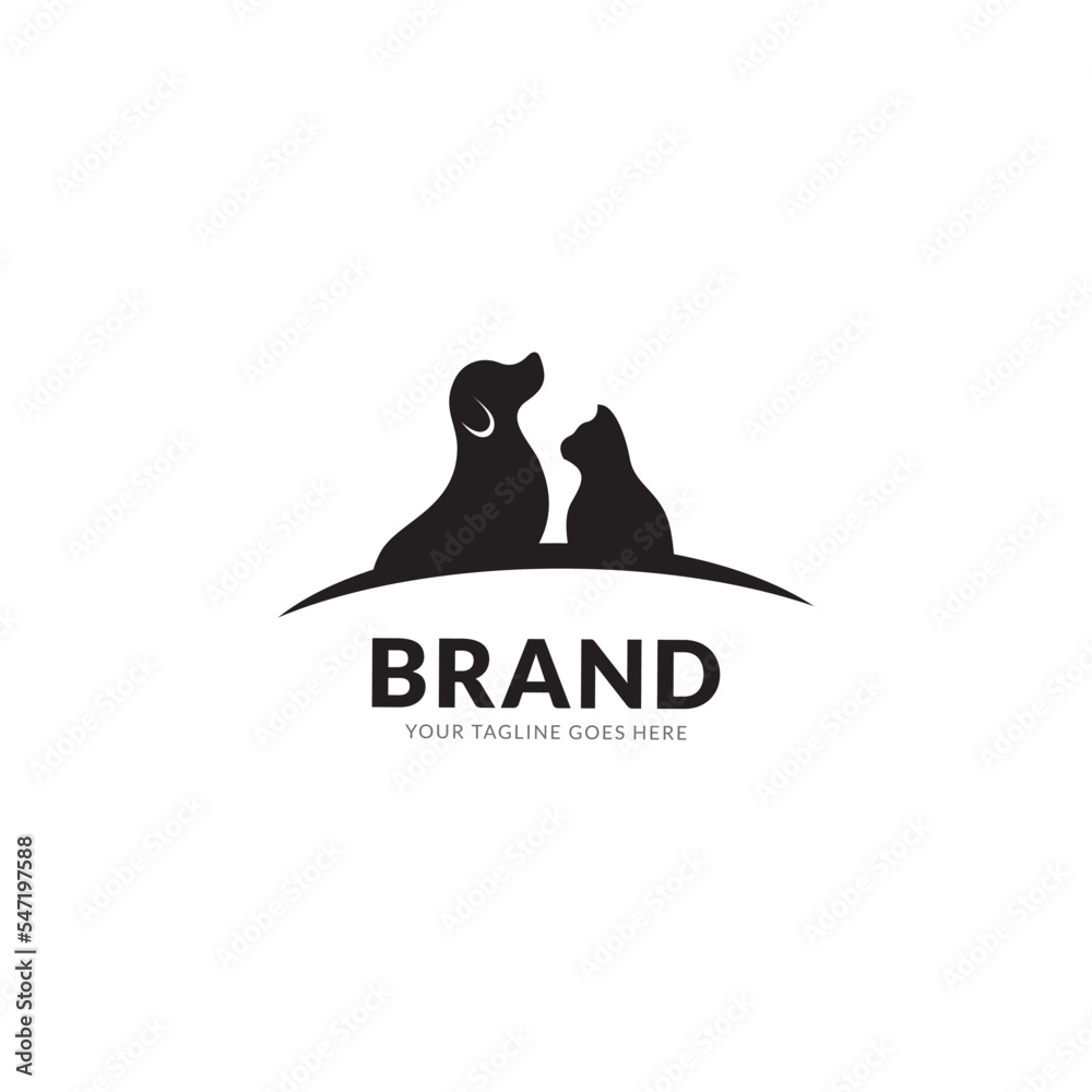 Pet Shop logo design template. Modern animal icon label for shop, veterinary clinic, hospital, residence, business services.