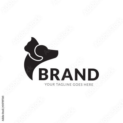 Pet Shop logo design template. Modern animal icon label for shop, veterinary clinic, hospital, residence, business services.