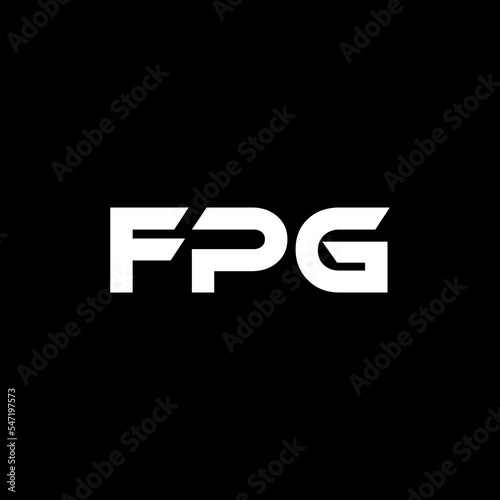 FPG letter logo design with black background in illustrator, vector logo modern alphabet font overlap style. calligraphy designs for logo, Poster, Invitation, etc.