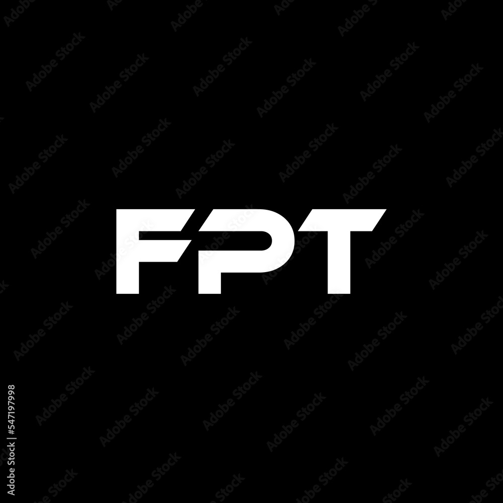 FPT letter logo design with black background in illustrator, vector logo modern alphabet font overlap style. calligraphy designs for logo, Poster, Invitation, etc.