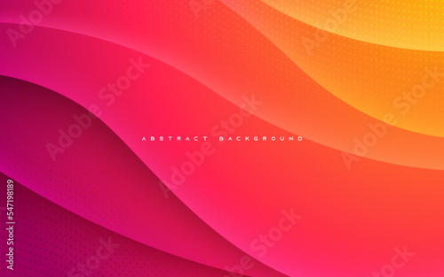 Abstract gradient background. Yellow and pink color with halftone decoration.