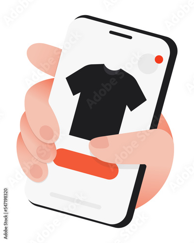 Online ordering of T-shirts from the mobile application or website.  (ID: 547198320)
