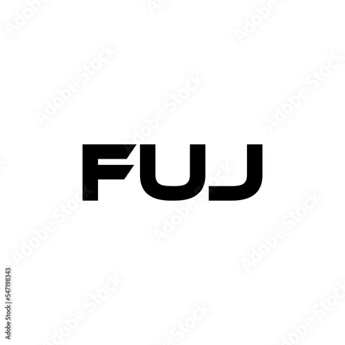 FUJ letter logo design with white background in illustrator, vector logo modern alphabet font overlap style. calligraphy designs for logo, Poster, Invitation, etc.