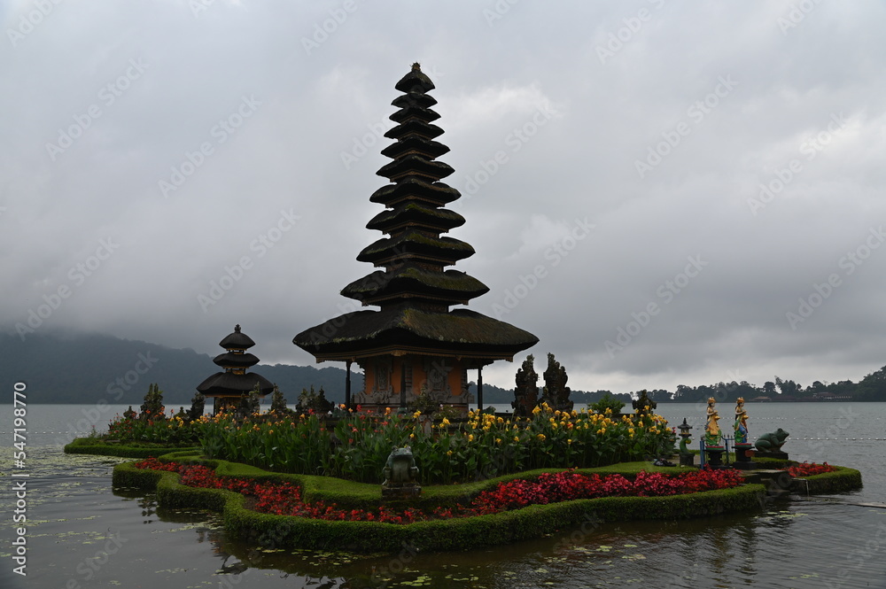 Bali, Indonesia - November 13, 2022: The Ulun Danu Beratan Temple