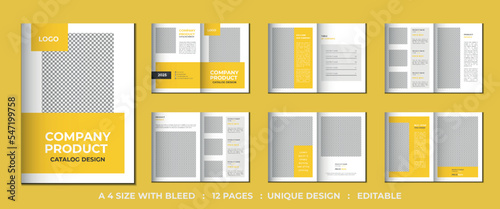 12 Pages company product catalog or portfolio template design