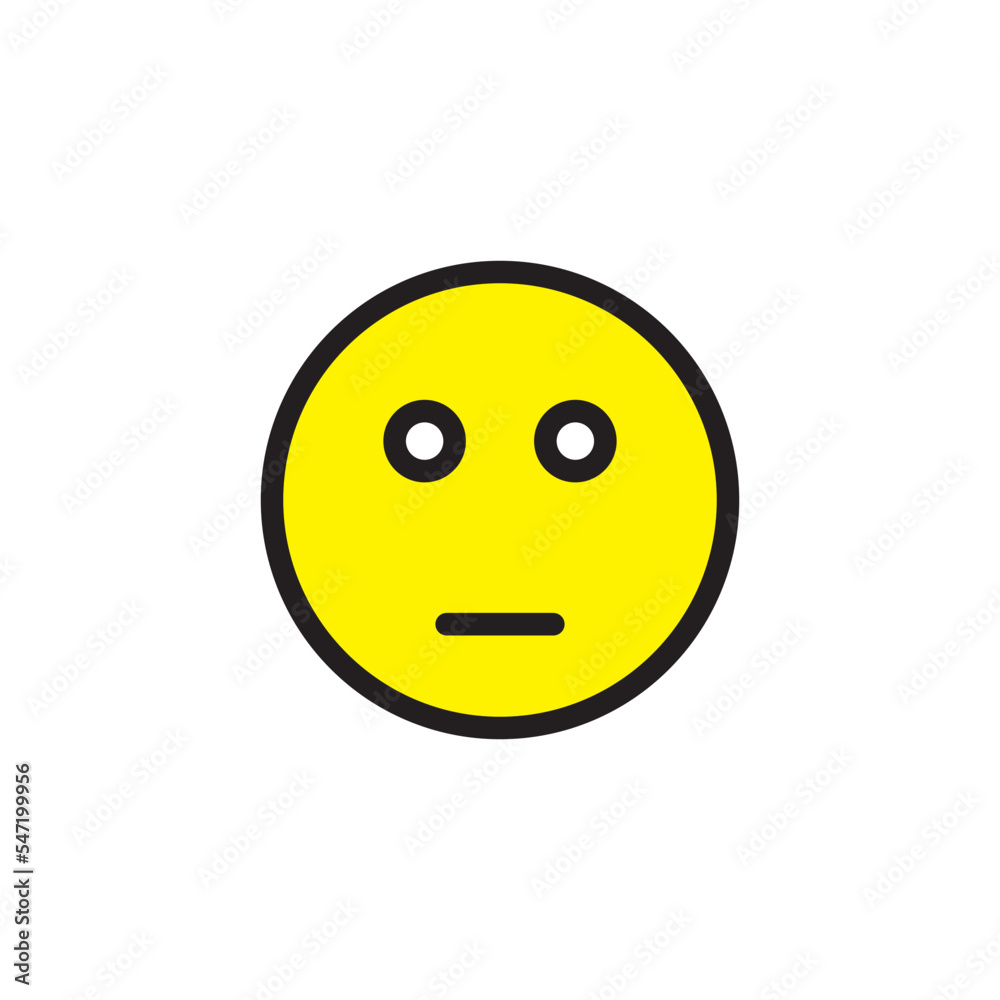 Fototapeta premium Emoticon smile flat style illustration