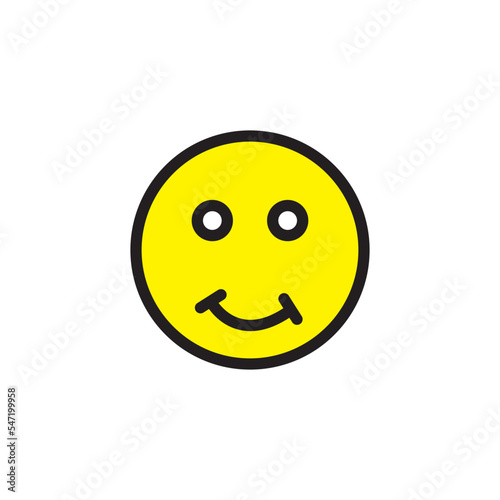 Emoticon smile flat style illustration