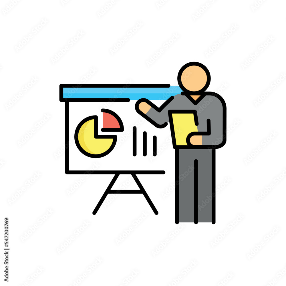 Presentation line icon. Business crowdfunding and Finance Presentation line icon. Business crowdfunding and Finance