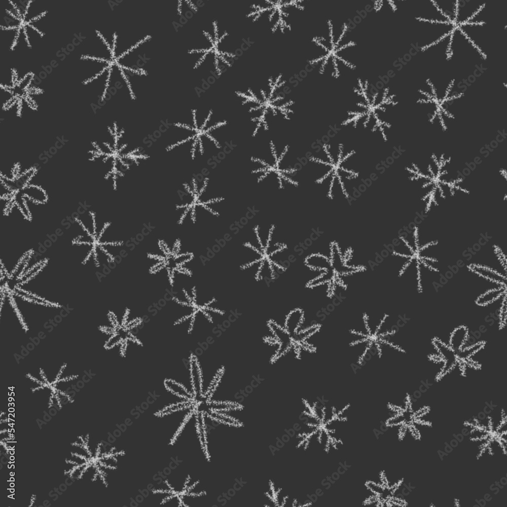 Hand Drawn Snowflakes Christmas Seamless Pattern. Subtle Flying Snow Flakes on chalk snowflakes Background. Beauteous chalk handdrawn snow overlay. Ecstatic holiday season decoration. Hand Drawn Snowflakes Christmas Seamless Pattern. Subtle Flying Snow Flakes on chalk snowflakes Background. Beauteous chalk handdrawn snow overlay. Ecstatic holiday season decoration.