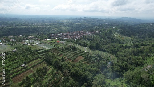 Bali, Indonesia - November 12, 2022: The Scenery of Munduk area at North Bali