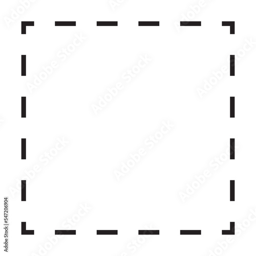 Square shape dashed icon vector symbol for creative graphic design ui element  in a pictogram illustration