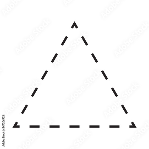 Triangle shape dashed icon vector symbol for creative graphic design ui element in a pictogram illustration