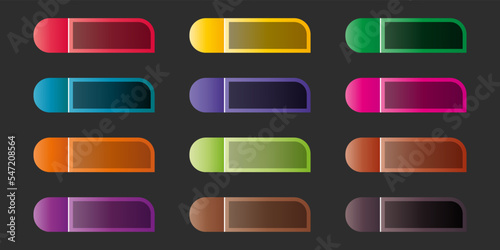 web game flat design buttons gradient colored collection Vector illustration