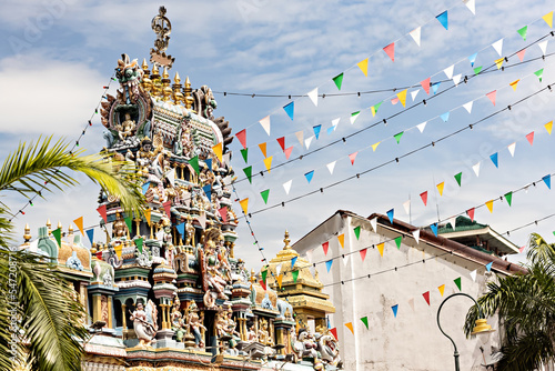 Indian temple in the Little India district of George Town, Penang, Malaysia photo