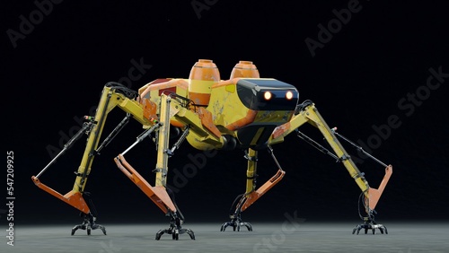 Spider  transport robot . 3d rendering . model blender