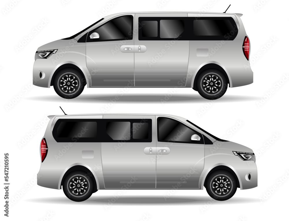 Obraz premium beautiful white van vector illustration