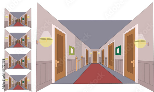 lobby, Hall from the inside of the house and a corridor