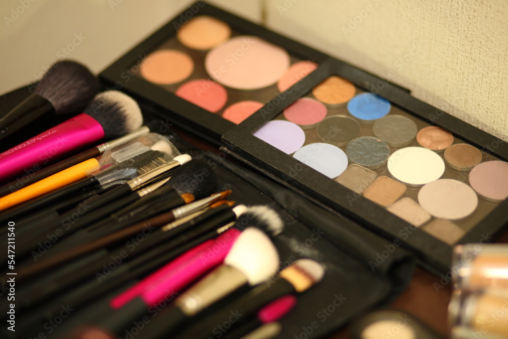 make up palette with brushes make up palette with brushes