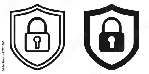 ofvs228 OutlineFilledVectorSign ofvs - security shield vector icon . isolated transparent . virus shield lock . black outline and filled version . AI 10 / EPS 10 . g11568