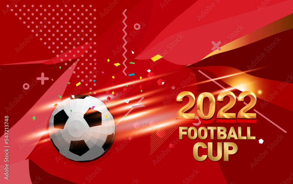 Fototapeta premium Football cup 2022 Background. banner, poster, social media