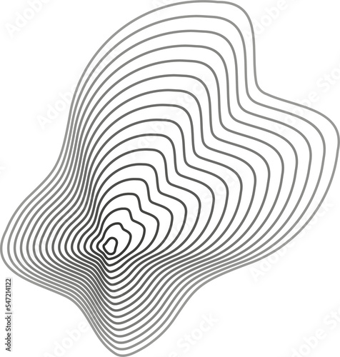 Abstract topography circles. Organic texture shape. Outline illustration