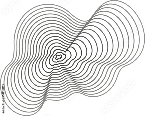 Abstract topography circles. Organic texture shape. Outline illustration