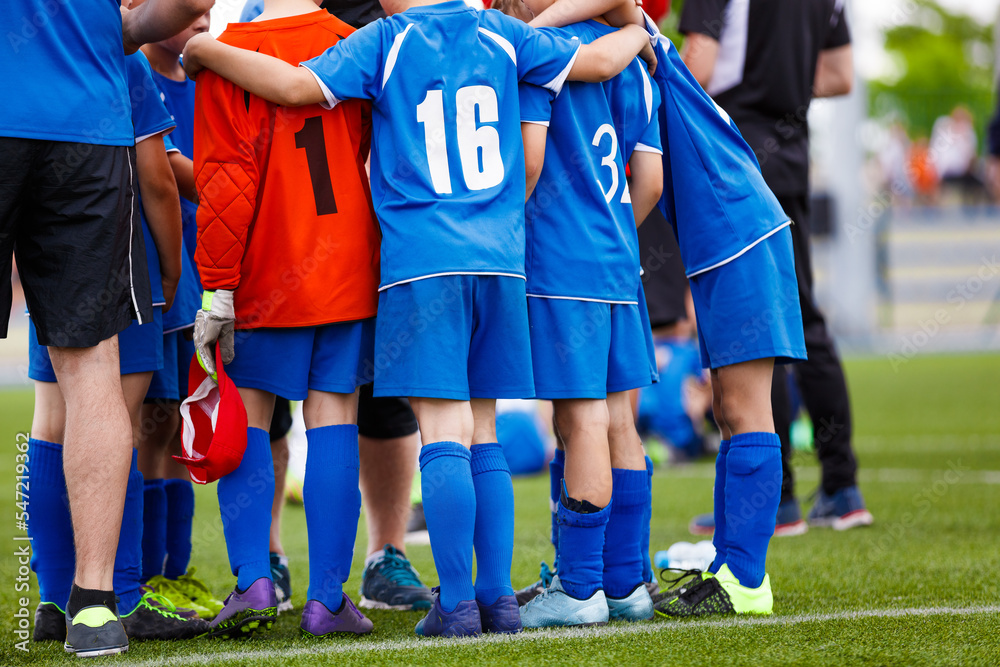 Sport Children Team. Kids Play Sports Game. Children Sporty Team United