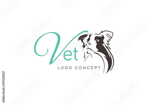 Veterinary clinic logo concept, flat vector design