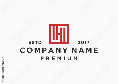 Slika na platnu letter wm square logo design vector illustration template