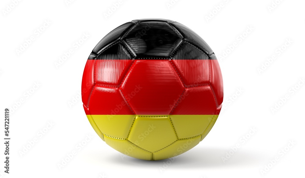 Fototapeta premium Soccer ball with national flag of Germany - 3D illustration