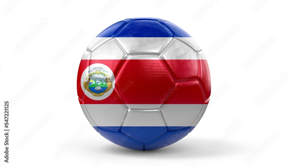 Soccer ball with national flag of Costa Rica - 3D illustration Soccer ball with national flag of Costa Rica - 3D illustration
