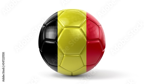 Soccer ball with national flag of Belgium - 3D illustration