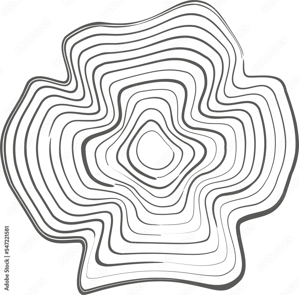 Tree rings organic pattern. Topography line circle. Nature wavy contour shape. Topographic icon. Tree rings organic pattern. Topography line circle. Nature wavy contour shape. Topographic icon.