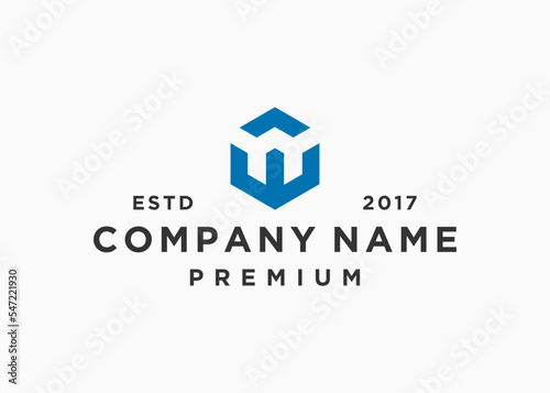letter w hexagon logo design vector illustration template