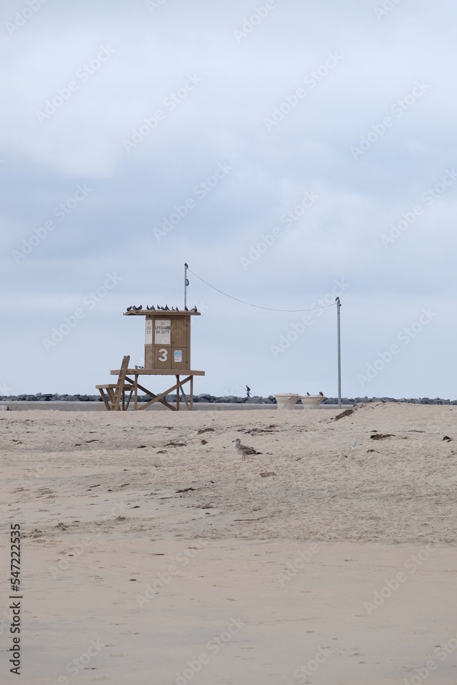lifeguard hut on an empty beach lifeguard hut on an empty beach