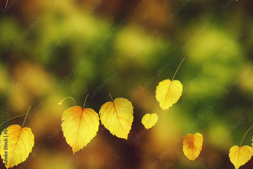 Obraz premium Vertical shot of autumn leafs seamless textile pattern 3d illustrated