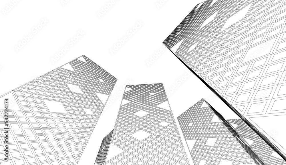 Architectural drawing vector 3d illustration Architectural drawing vector 3d illustration