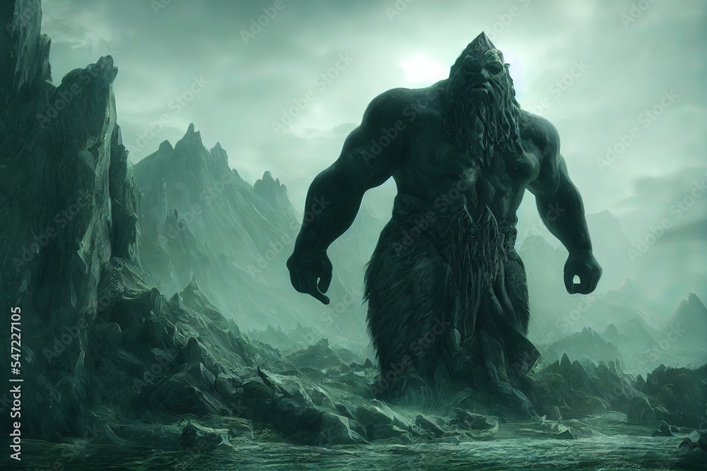 fantasy giant monster in concept Norse Mythology - obrazy, fototapety, plakaty 