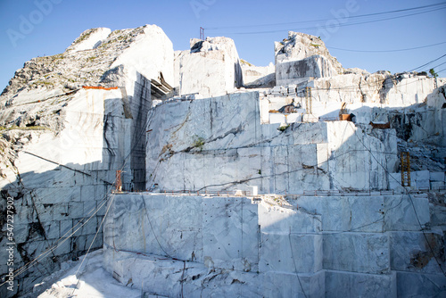 Details of a quarry for the extraction of Carrara marble Italy photo