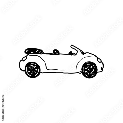 black and white drawings sketches of cars with transparent backgrounds © SUPRIATIN