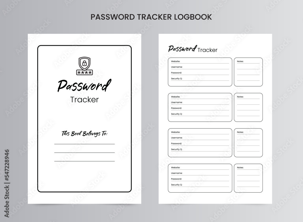 Password Tracker Log Book Template Password Tracker Log Book Template