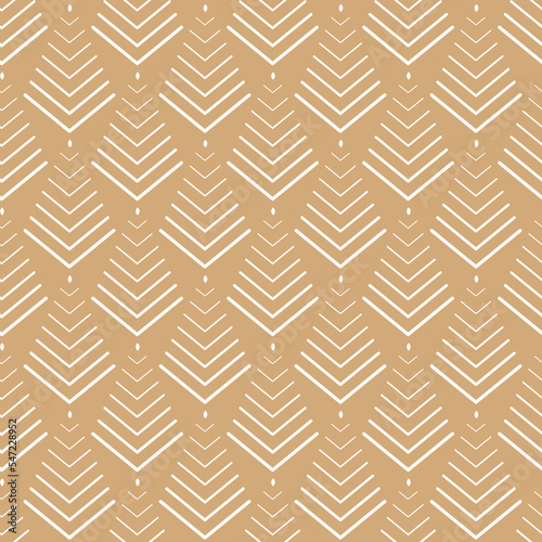 Art deco vector seamless pattern in clean flat style. Pastel beige colors