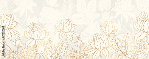 Lotus flower outline hnd drawn style. Asian national symbol plant. Vintage sketch design.