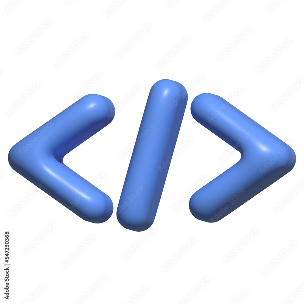 Coding language development icon on white background. software developer concept. minimal cartoon sytle. 3d render illustration