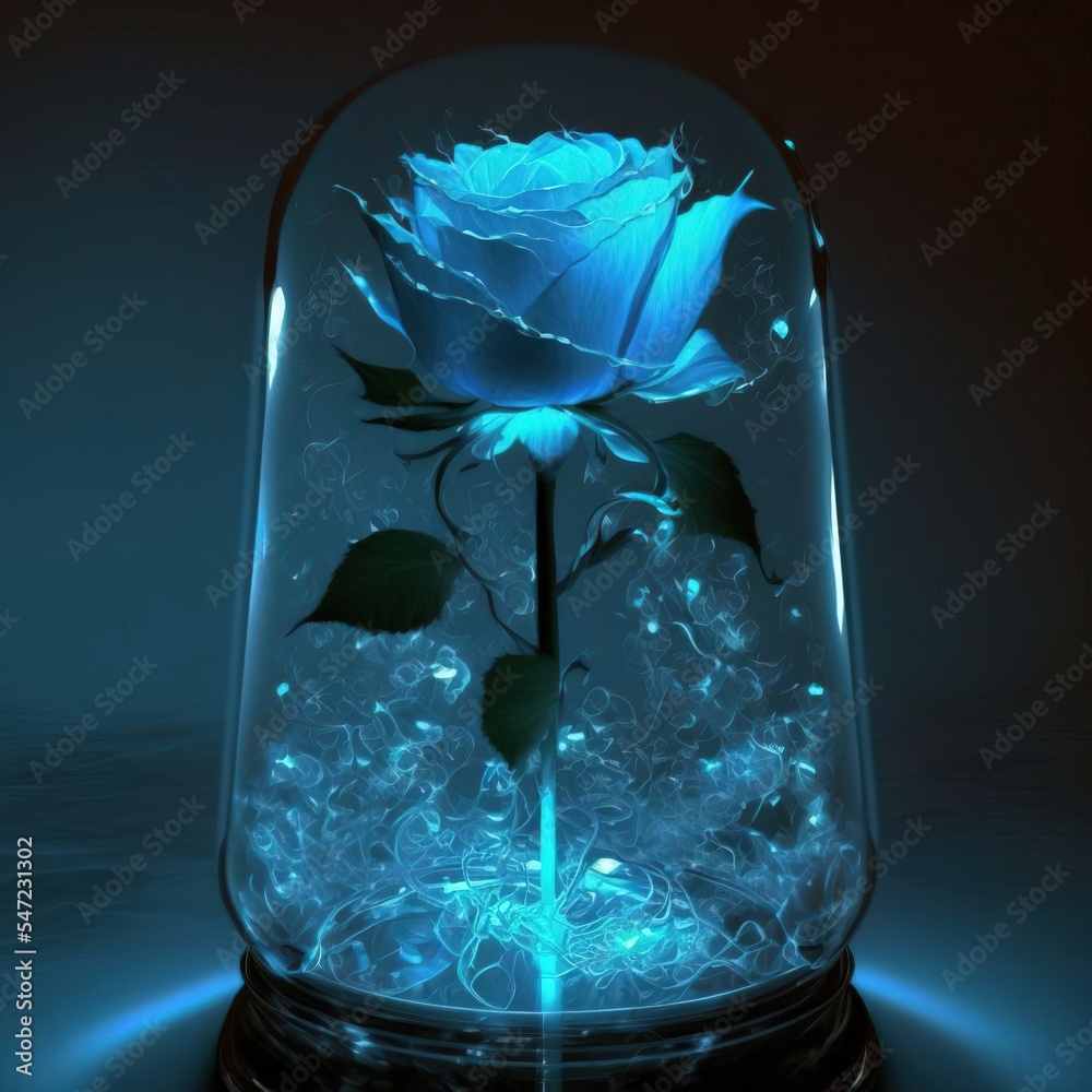 holy light,beautiful spectral light blue roses , the petals are ...