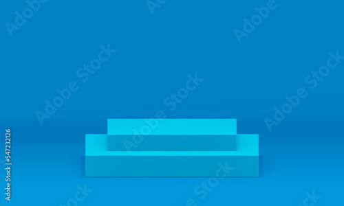 Blue 3d pedestal empty level stairs display presentation product promo foundation design vector