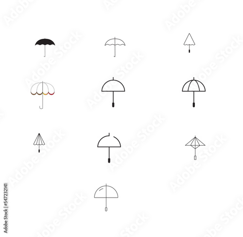 simple set of umbrella icons.