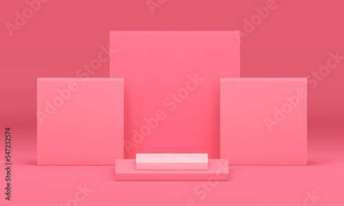 3d podium pink geometric stage wall award arena contest victory celebration realistic vector
