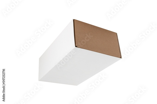 cardboard rectangular packaging box isolated on white background