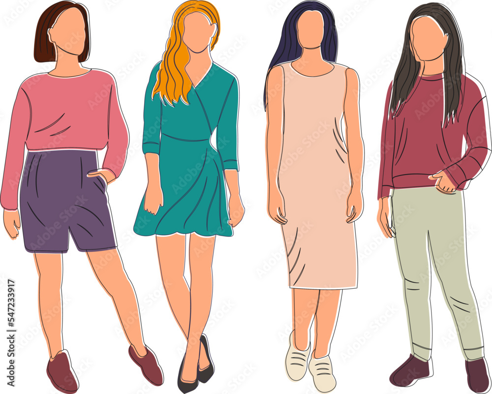 women, girls sketch ,contour isolated women, girls sketch ,contour isolated
